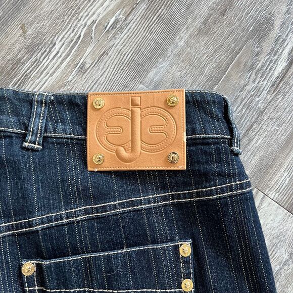 Luxury Escada Designer Denim Bootcut Gold Striped Jeans 40 Euro - Picture 11 of 11